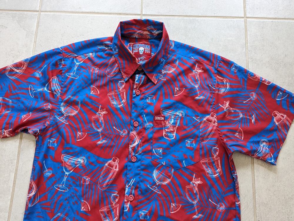 Dixxon Men's Small Flannel Company The Mixxer Cocktail Shirt Short Sleeve